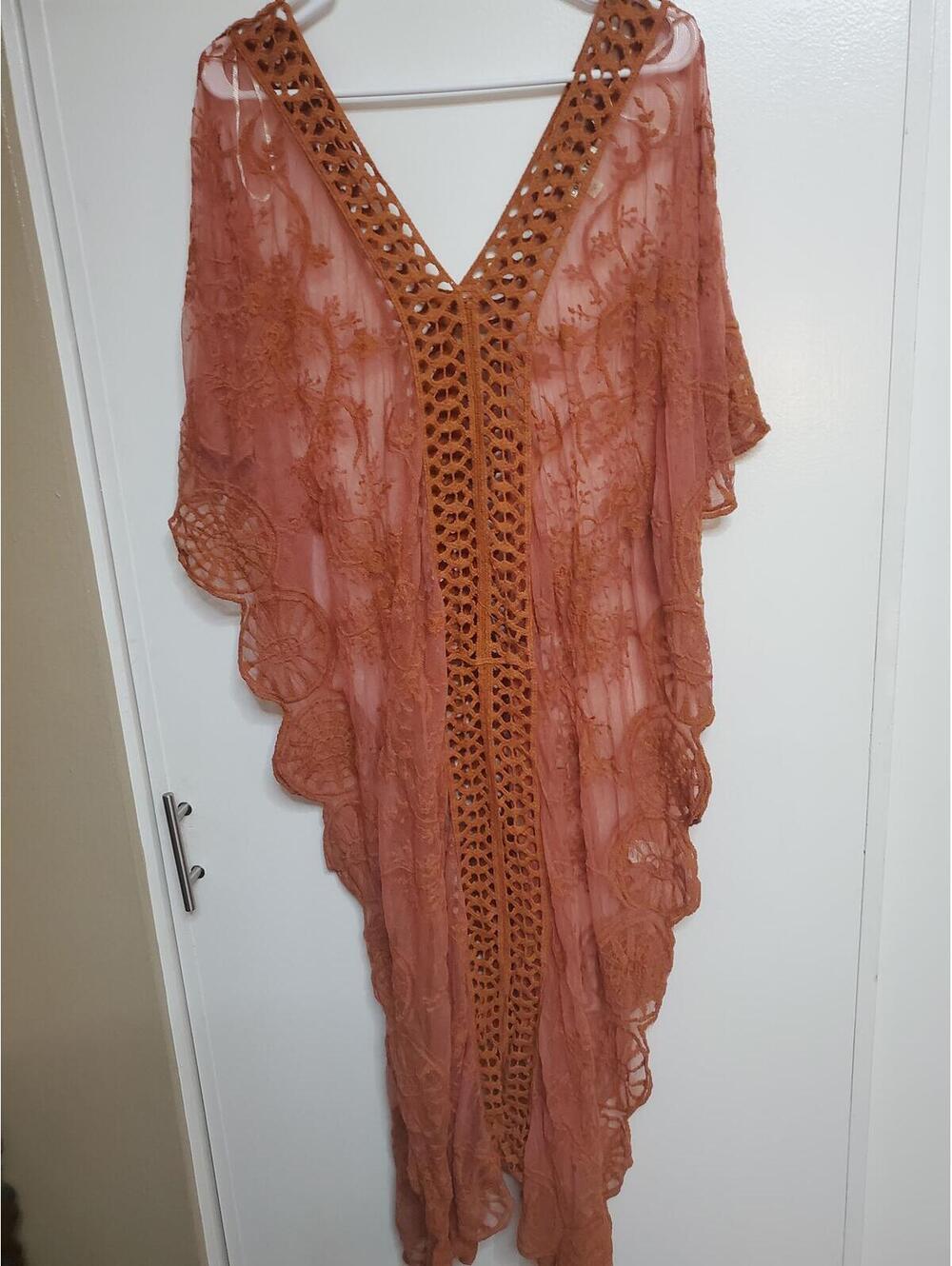 Roommates Large Sheer Lace Kimono Cover-Up